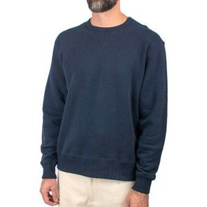 Velva Sheen X Loopwheeler Navy Crewneck Sweatshirt, Made in Japan, Medium